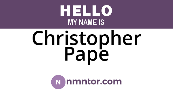 Christopher Pape