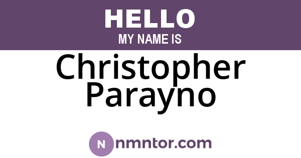 Christopher Parayno