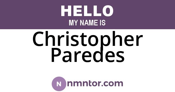 Christopher Paredes