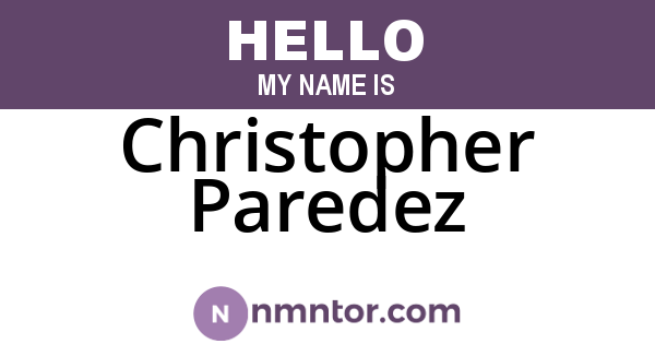 Christopher Paredez