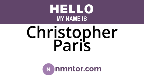 Christopher Paris