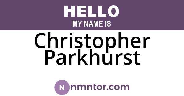 Christopher Parkhurst