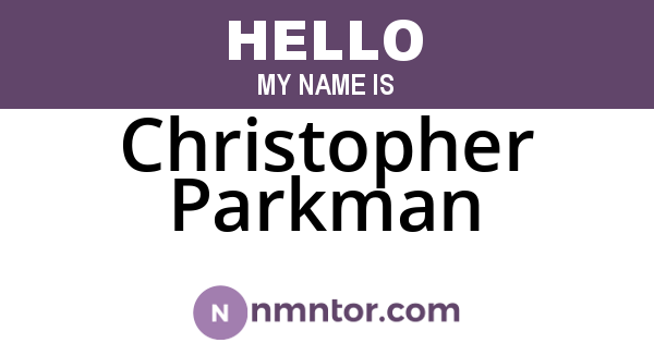Christopher Parkman