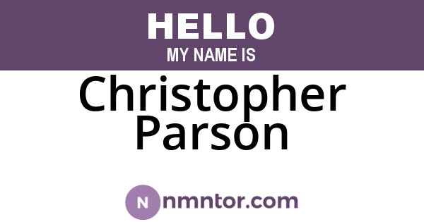 Christopher Parson