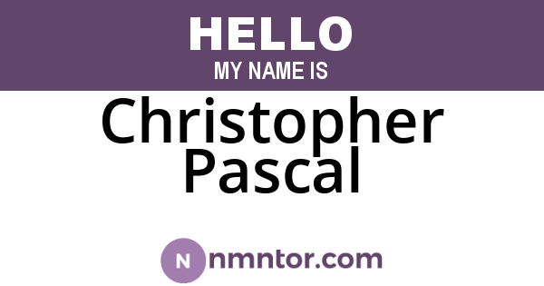 Christopher Pascal