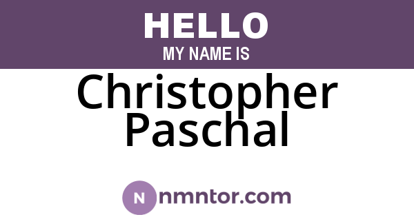 Christopher Paschal