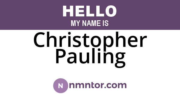 Christopher Pauling