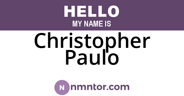 Christopher Paulo