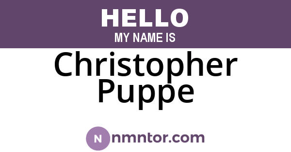 Christopher Puppe