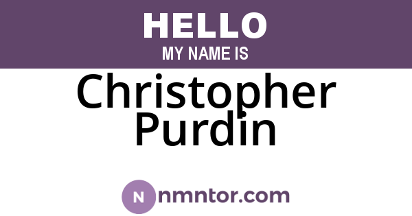 Christopher Purdin