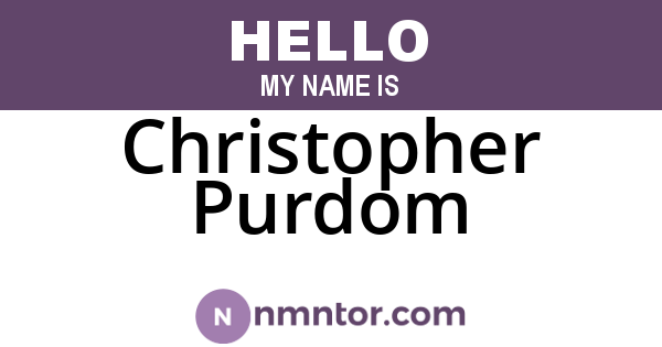 Christopher Purdom