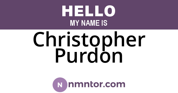 Christopher Purdon
