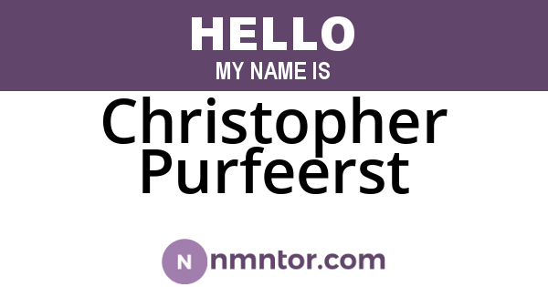 Christopher Purfeerst
