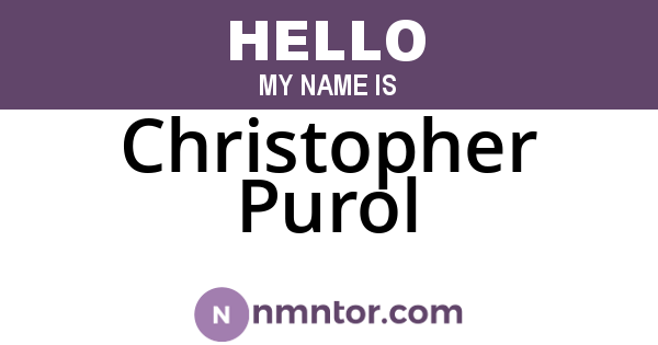 Christopher Purol