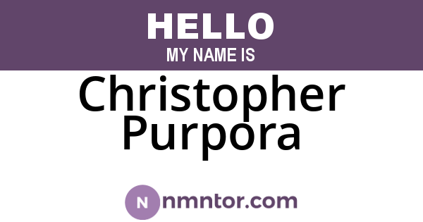 Christopher Purpora