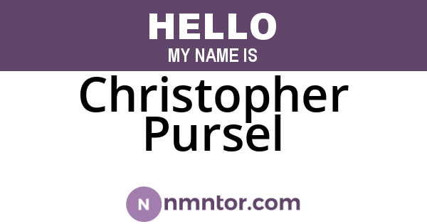 Christopher Pursel