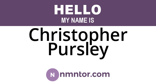 Christopher Pursley