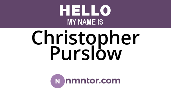 Christopher Purslow