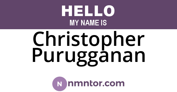 Christopher Purugganan