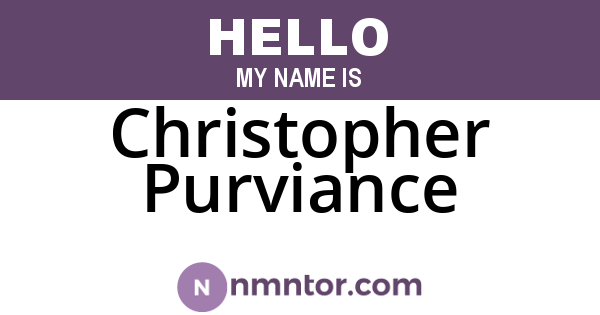 Christopher Purviance