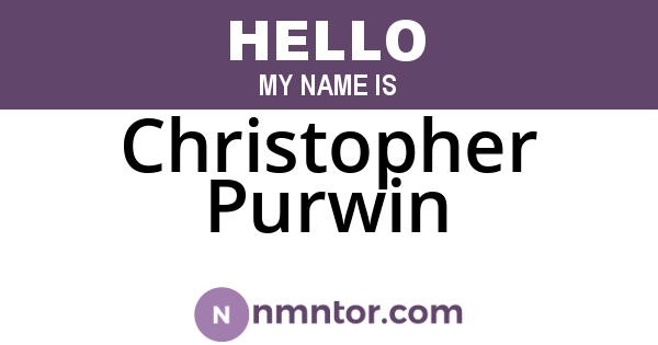 Christopher Purwin
