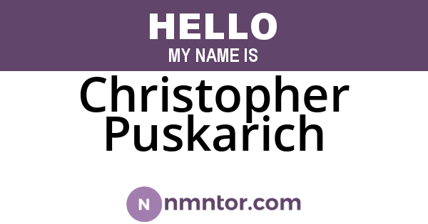 Christopher Puskarich