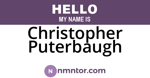 Christopher Puterbaugh