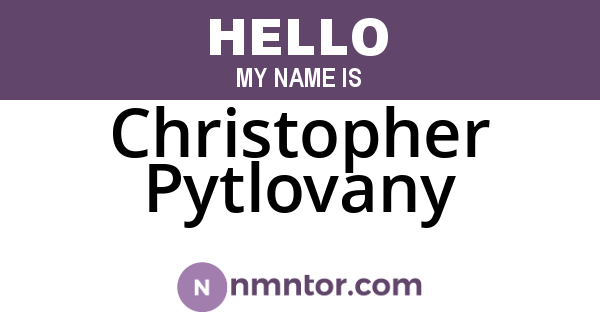 Christopher Pytlovany