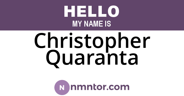 Christopher Quaranta