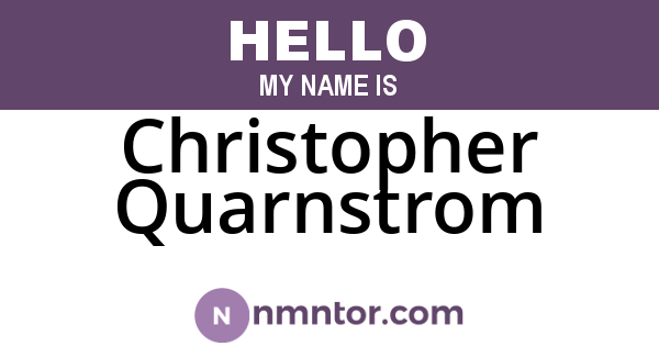 Christopher Quarnstrom
