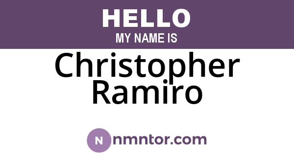 Christopher Ramiro