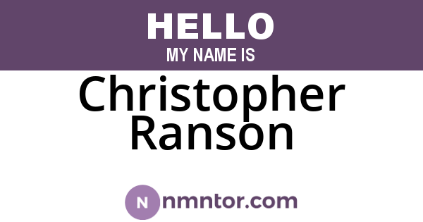 Christopher Ranson
