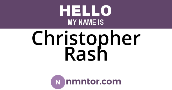 Christopher Rash