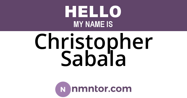Christopher Sabala