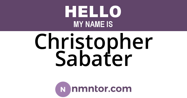 Christopher Sabater