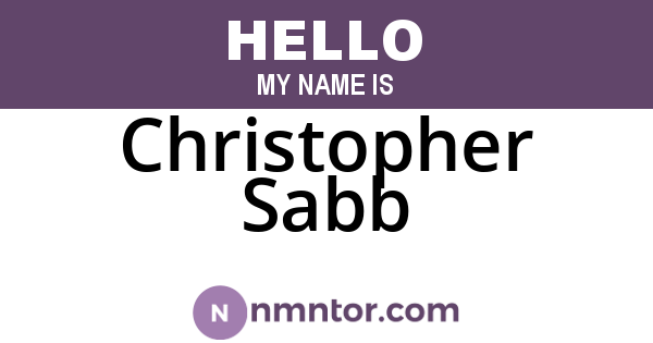 Christopher Sabb