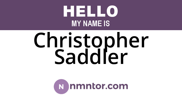 Christopher Saddler