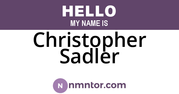 Christopher Sadler