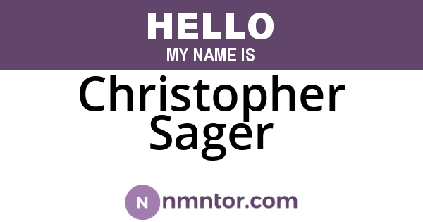 Christopher Sager