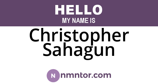 Christopher Sahagun