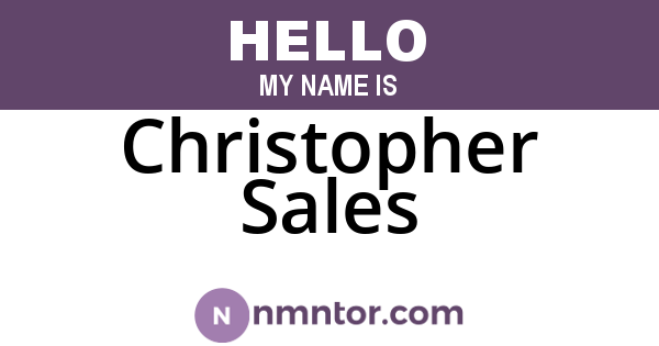 Christopher Sales