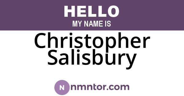 Christopher Salisbury