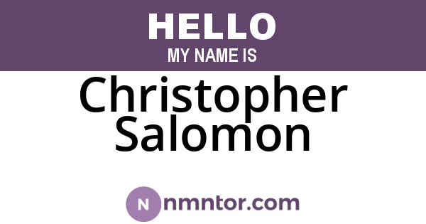 Christopher Salomon