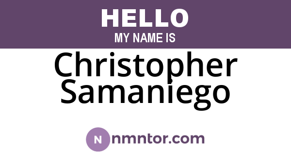 Christopher Samaniego