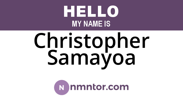 Christopher Samayoa