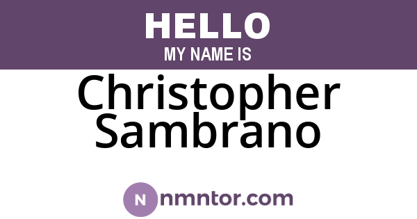 Christopher Sambrano