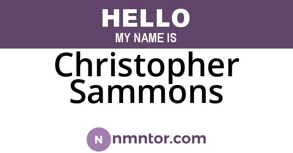 Christopher Sammons