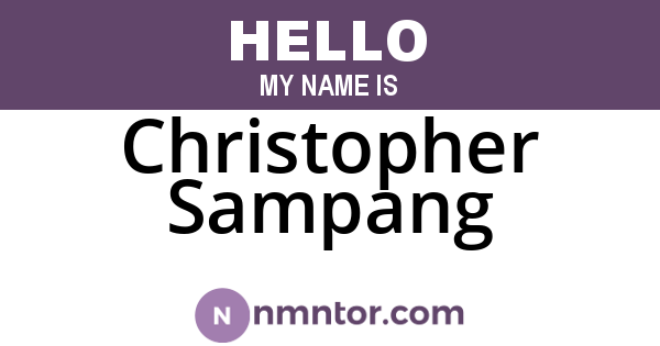 Christopher Sampang