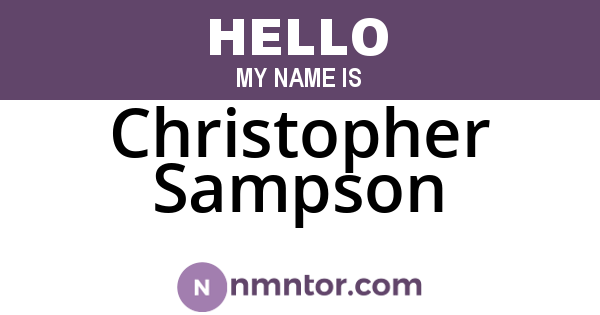 Christopher Sampson