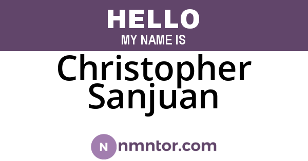 Christopher Sanjuan